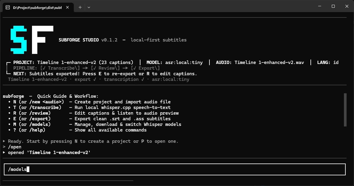 SubForge screenshot