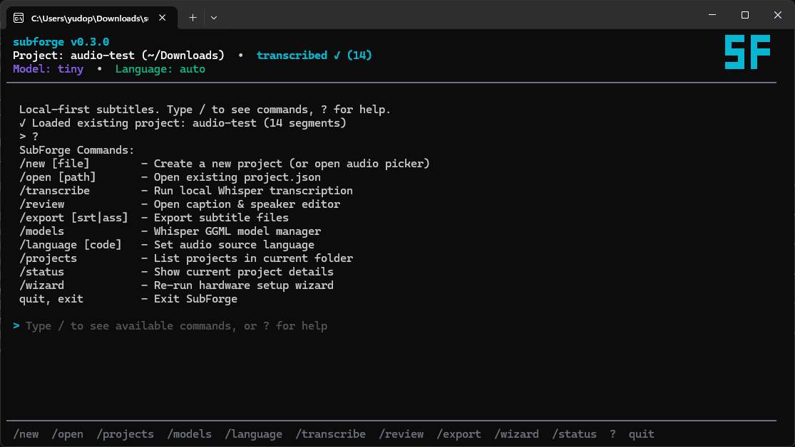 SubForge screenshot